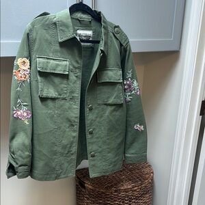 Levi’s Embroidered Green Military Jacket